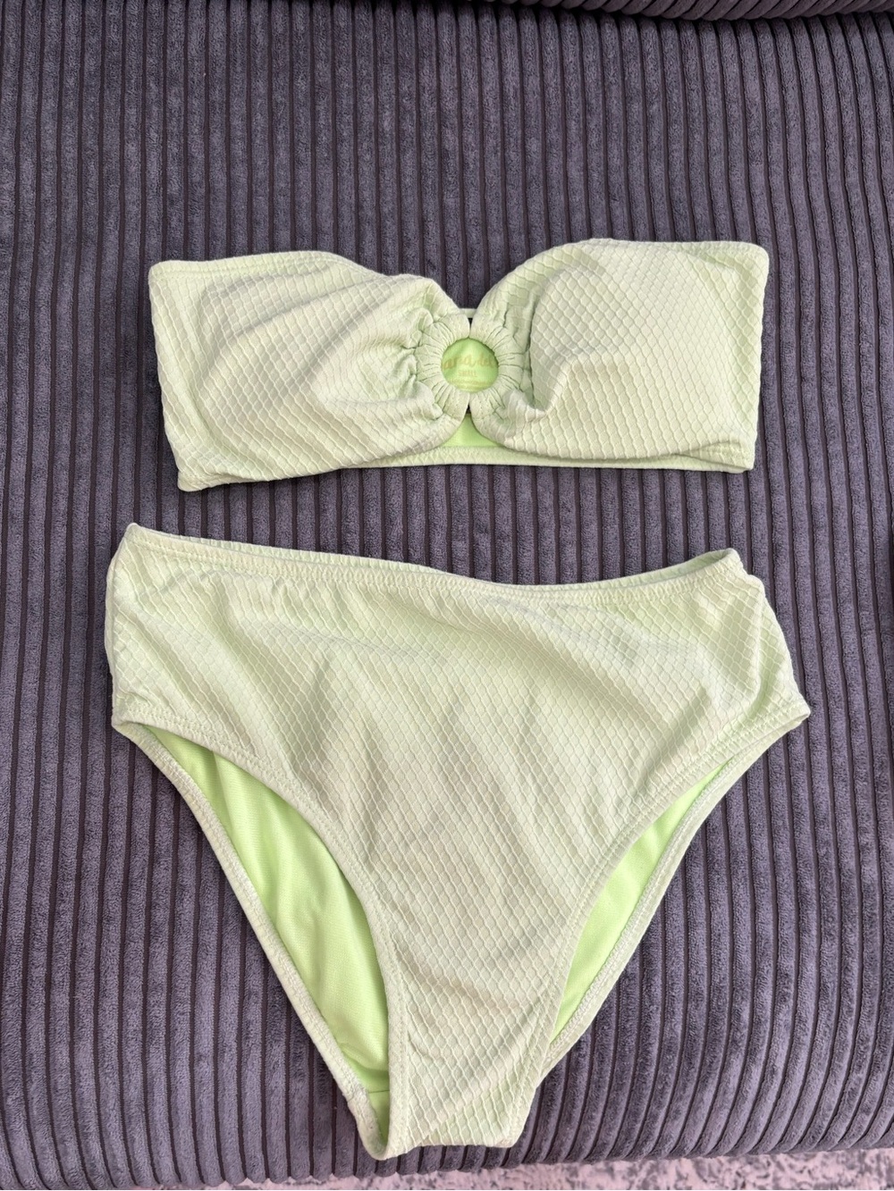 Light Green Bandeau High-Waist Women's Bikini Set